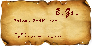 Balogh Zsüliet névjegykártya